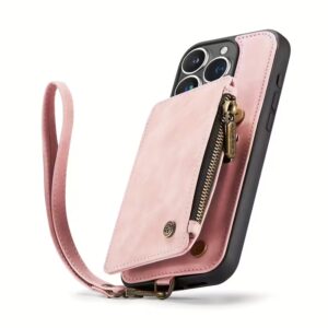 Iphone 12 hoes portomonee roze 